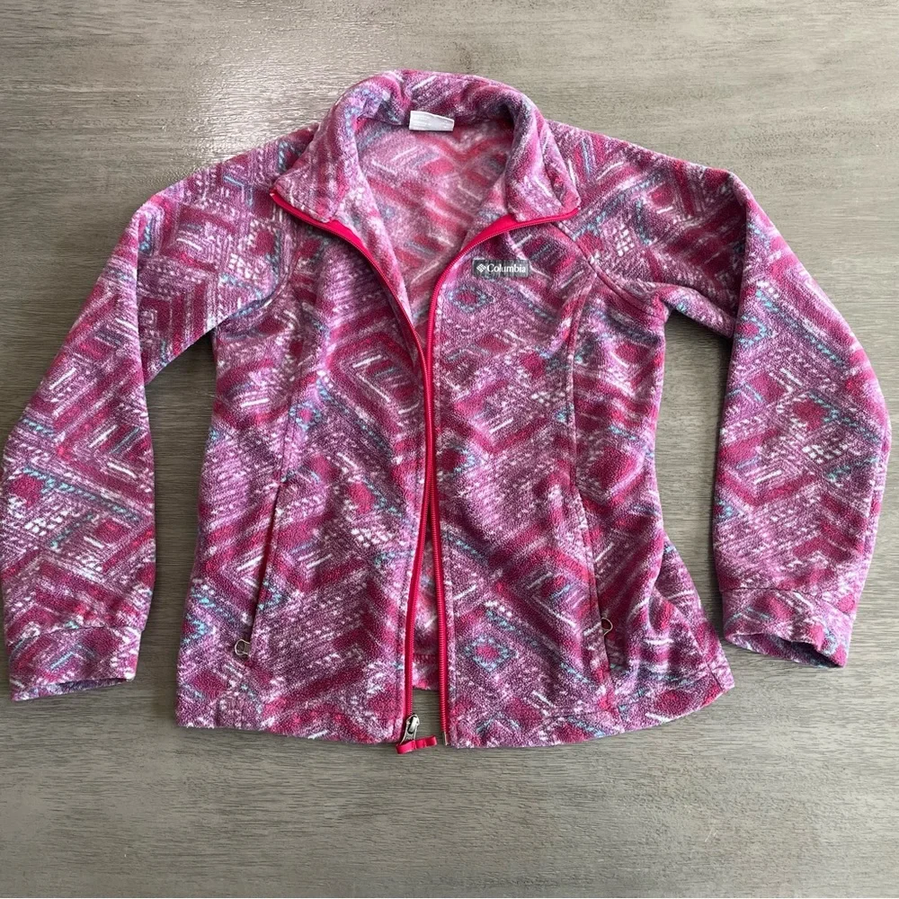Columbia Purple Printed Soft Full Zip Jacket